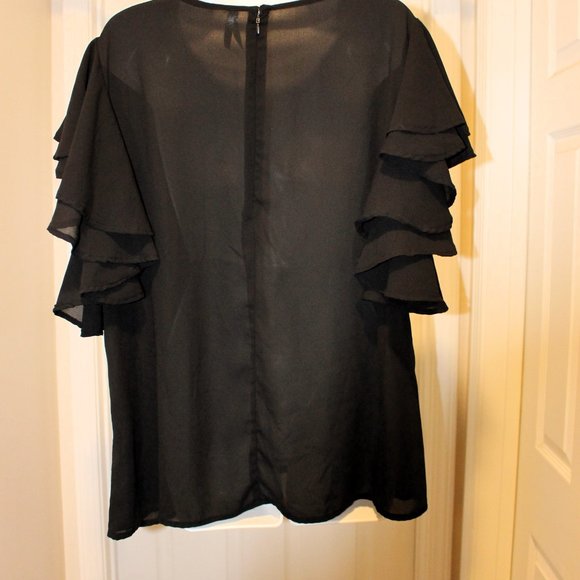 Live 4 Truth Ruffle Sleeve Sheer Blouse - Picture 5 of 6